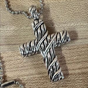 Silver Cross Pendant Necklace